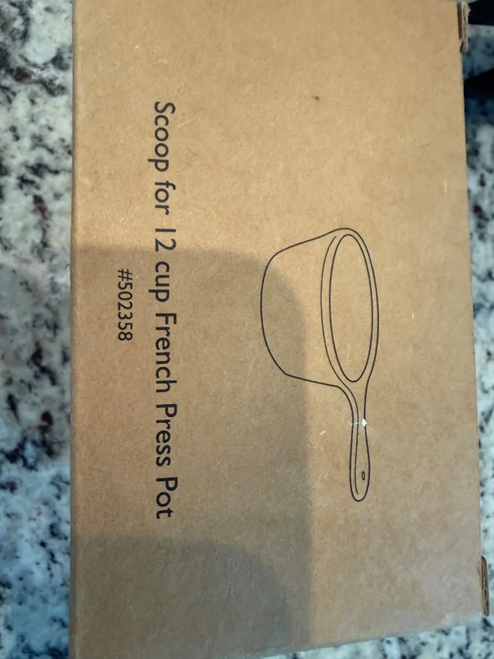 Peet’s 12 cup French press scoop plus a 3 cup scoop